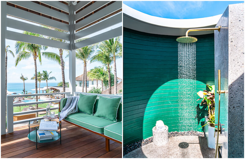 Lakeys suite's outdoor shower and terrace. Photo: The Clubhouse at Ulu
